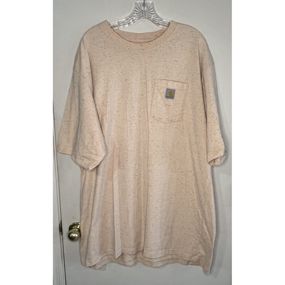 Carhartt K87 Men’s 2XL Tall Loose Fit Speckled Pocket Work T Shirt Cotton Blend